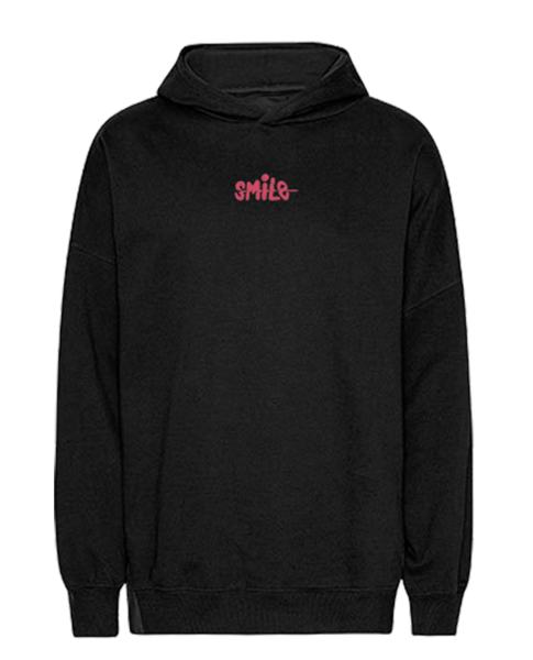 Hoodie mit besticktem Schriftzug in Pink